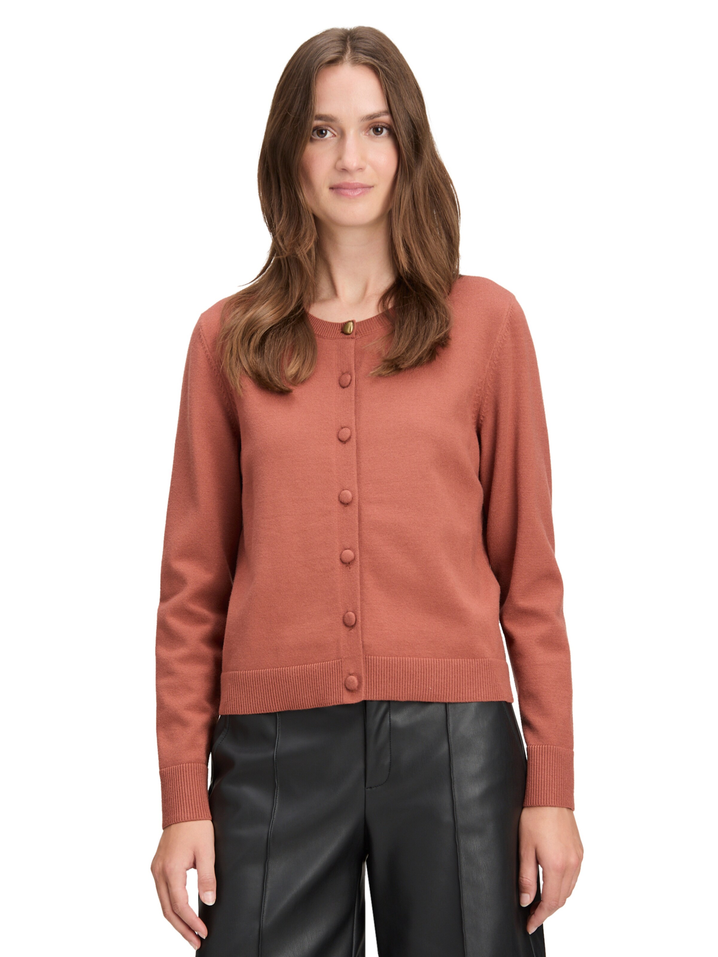 Cartoon Gebreid vest in Bruin: voorkant