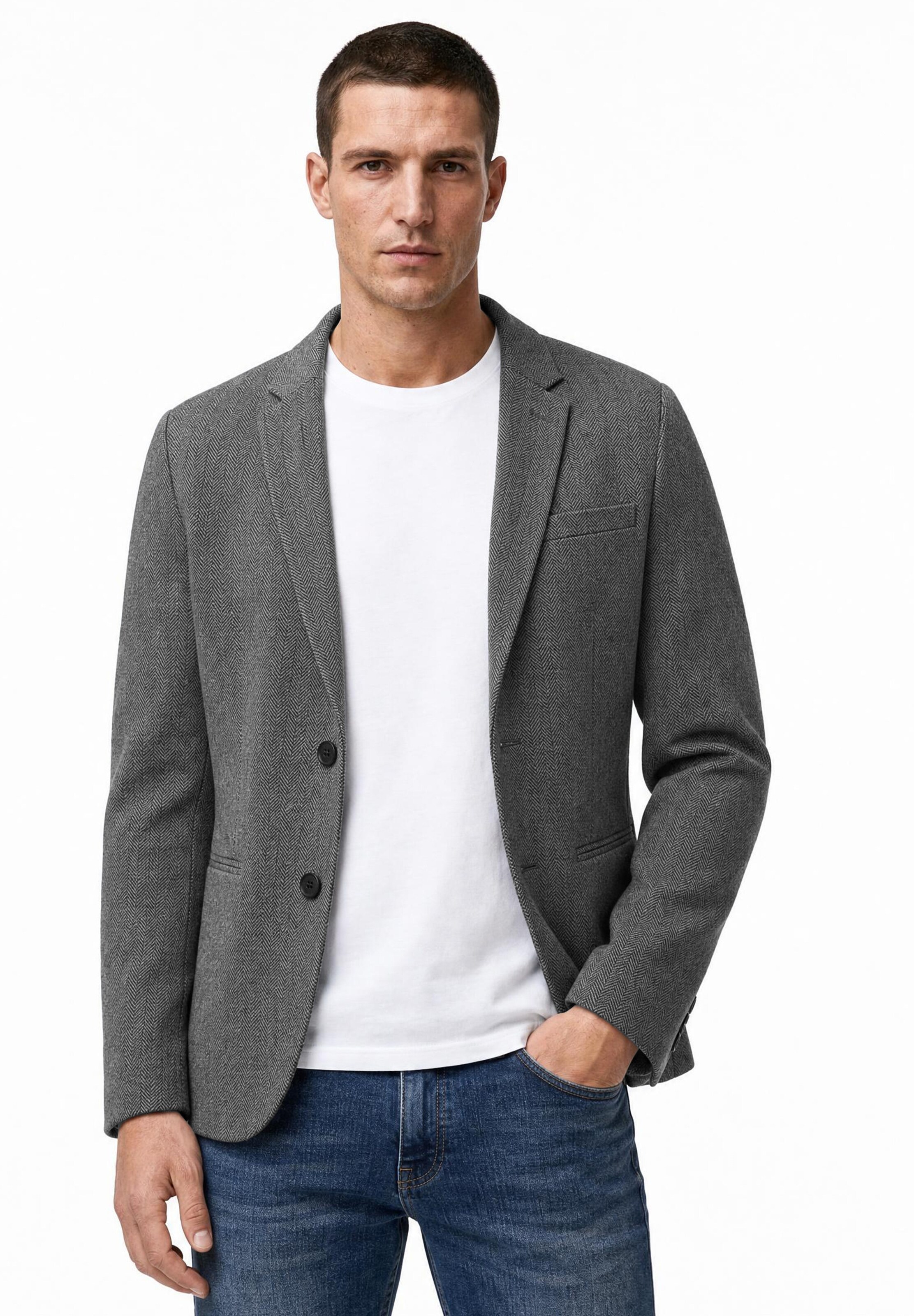Street One MEN Regular fit Business Blazer in Grey: front