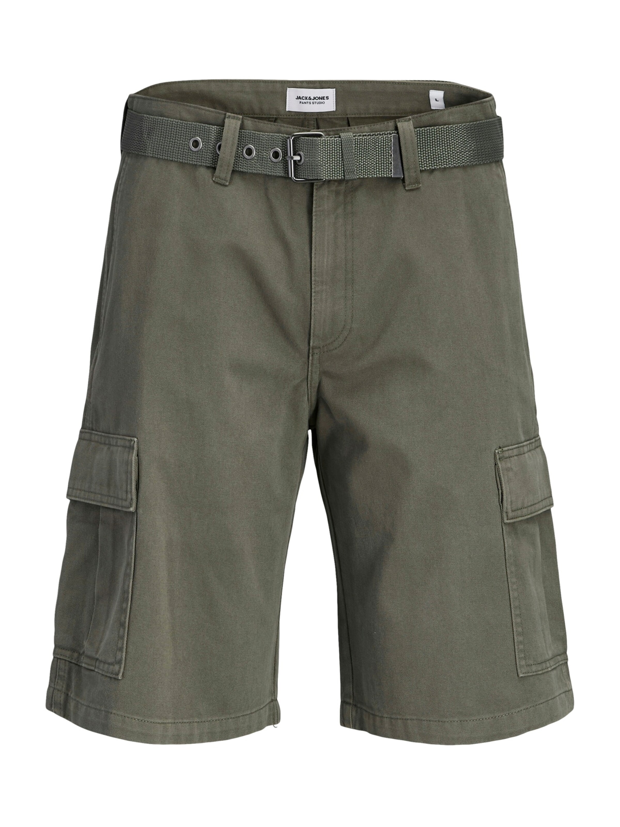 JACK & JONES - Pantalón cargo 'JPSTCOLE HUDSON' en verde: frente