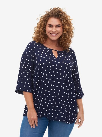 Zizzi - Blusa 'Bella' en azul: frente