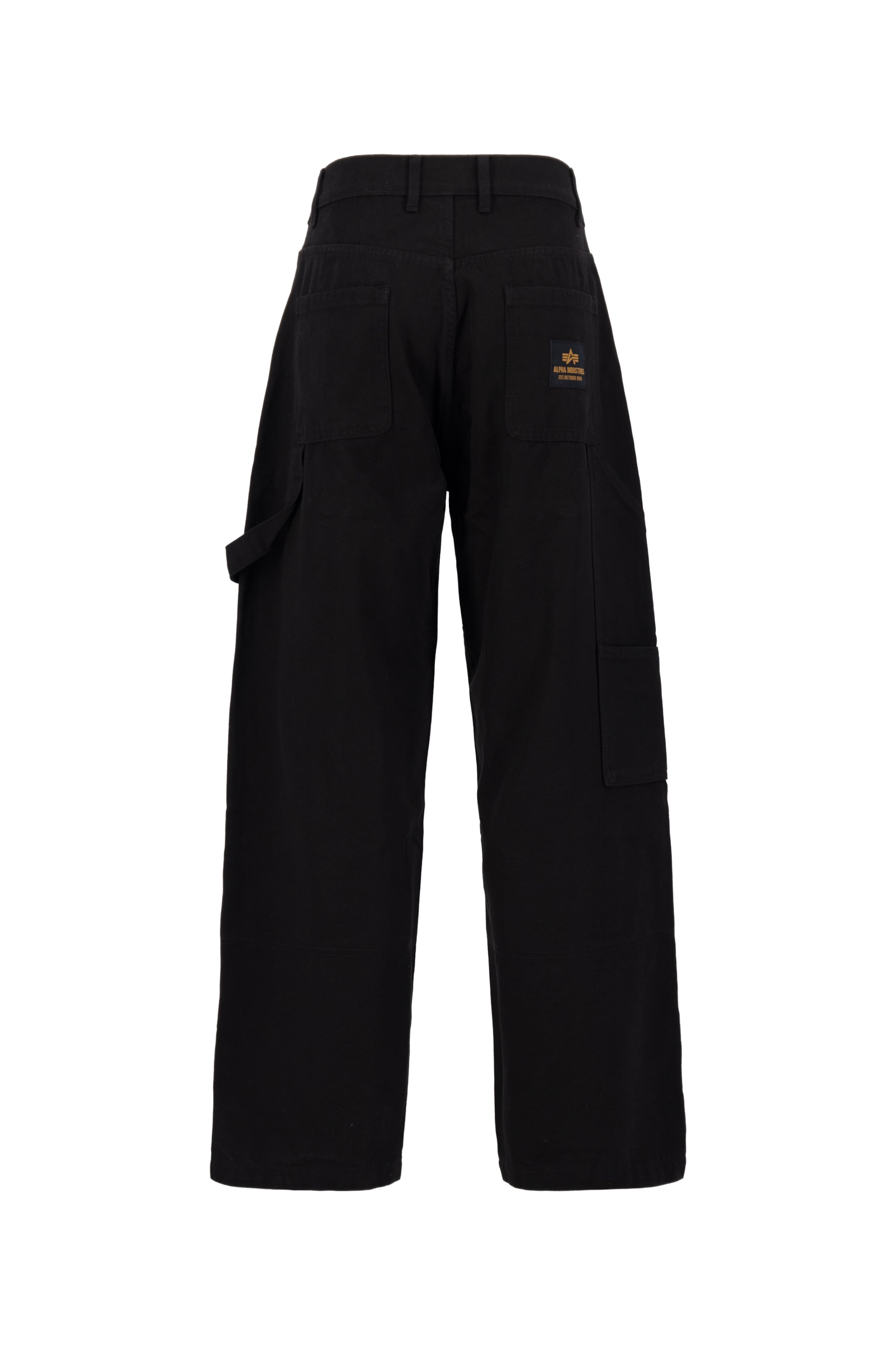 ALPHA INDUSTRIES Loosefit Cargobyxa 'Carpenter' i svart