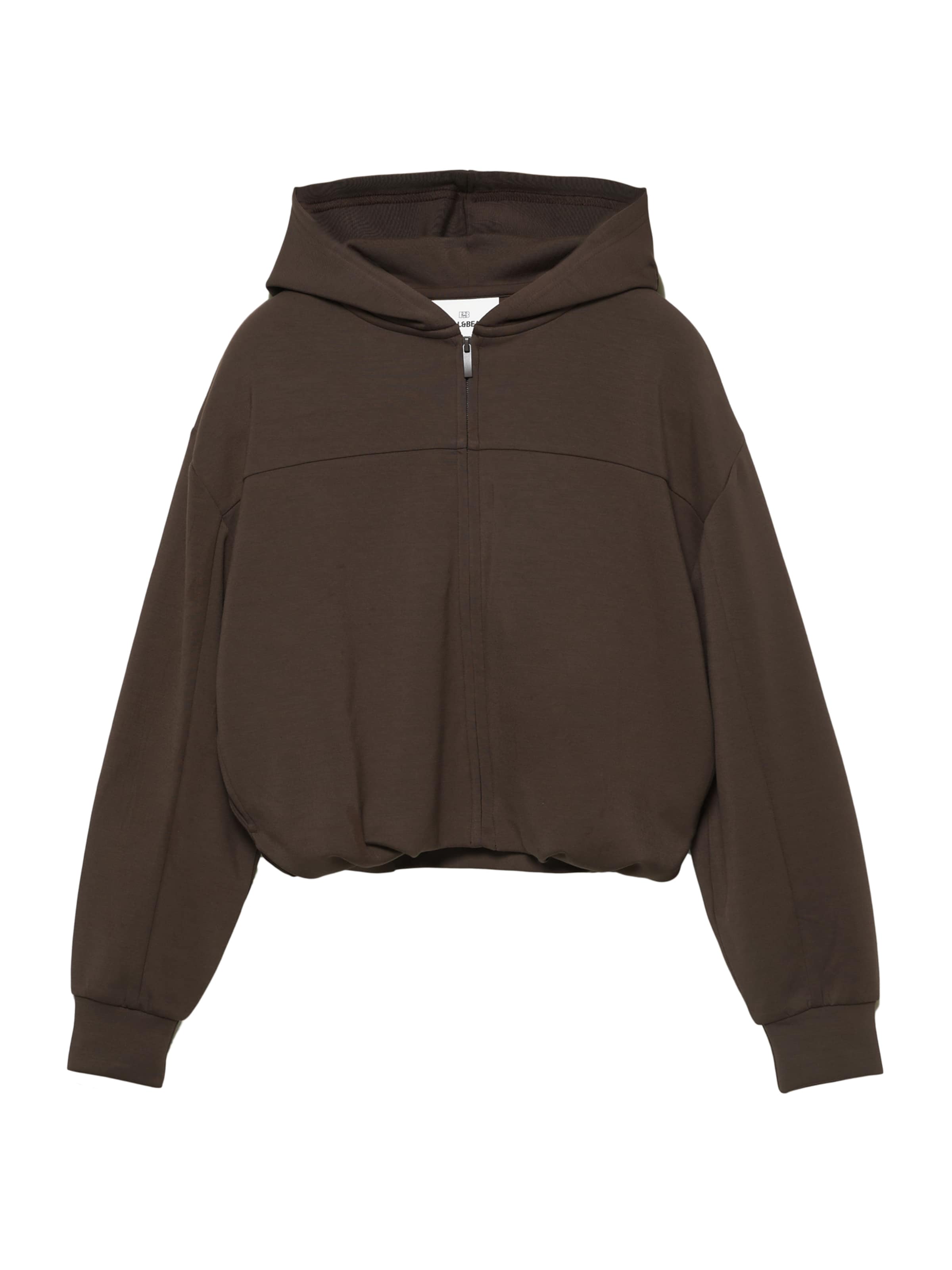 Pull&Bear Veste de survêtement en chocolat, Vue avec produit