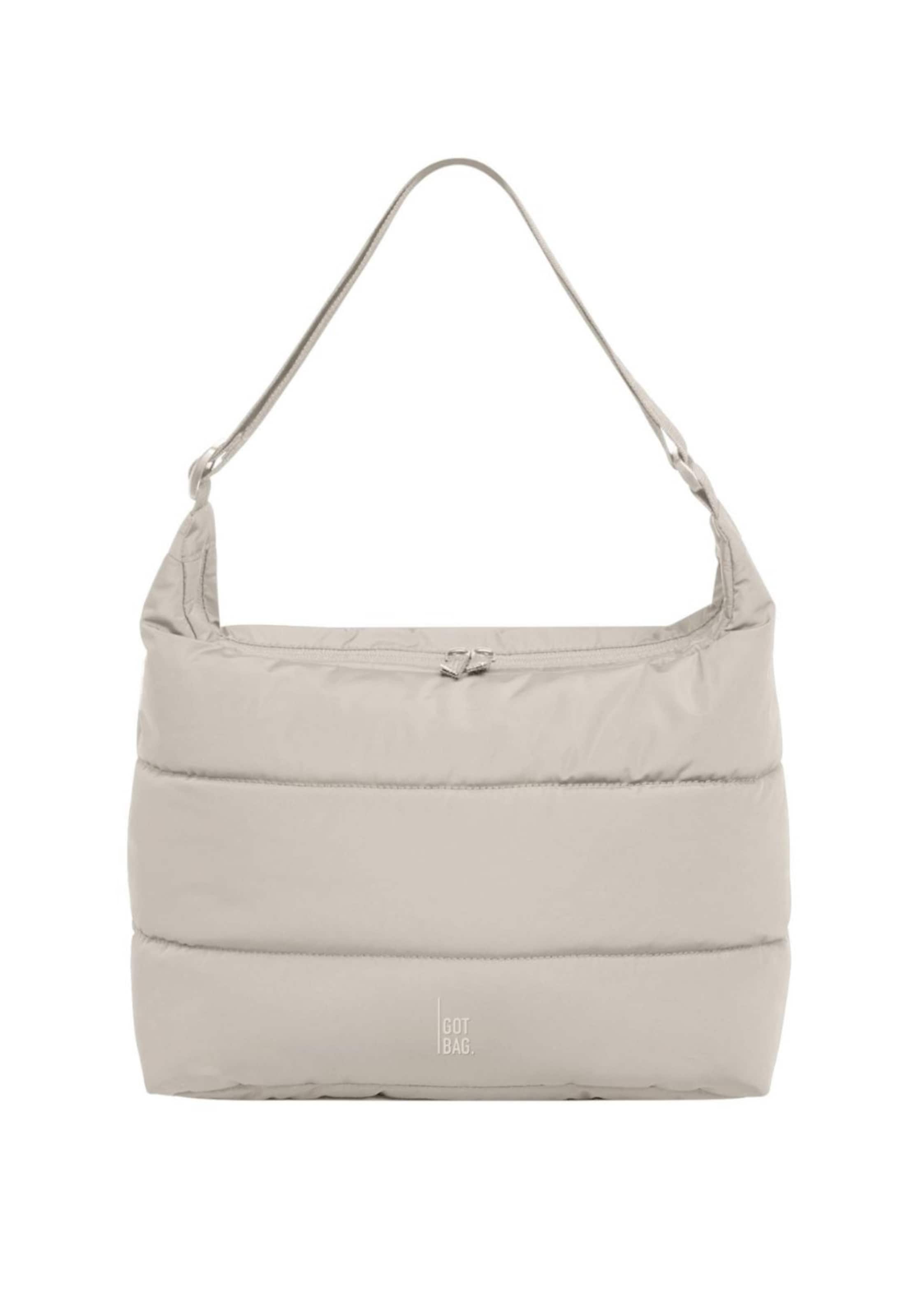 Borsa a spalla 'Puffer' di Got Bag in beige: frontale