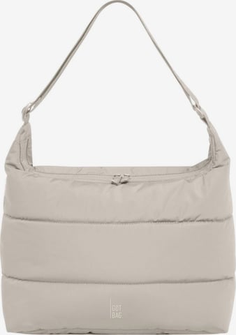 Borsa a spalla 'Puffer' di Got Bag in beige: frontale