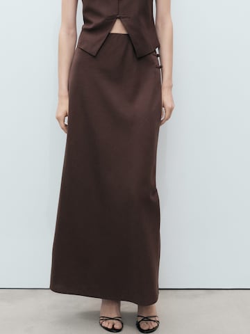 Jupe 'LAGUNA' MANGO en marron : devant