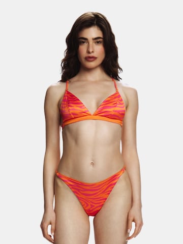 EKCENTRIK Triangle Bikini top 'Wild Sunrise' in Orange: front