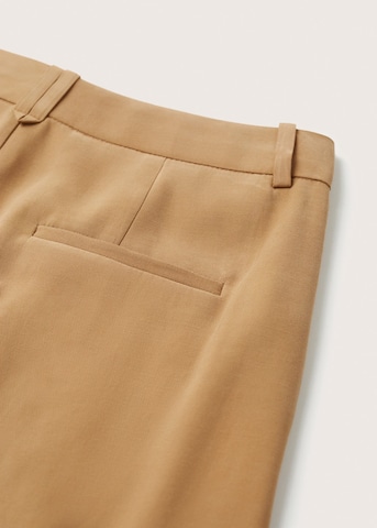 MANGO Wide leg Pleat-Front Pants 'Paul' in Brown