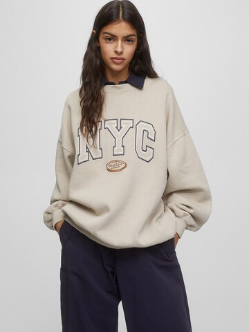 Pull&Bear Sweatshirt in Beige: Vorderseite