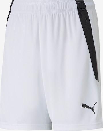 PUMA Regular Workout Pants 'TeamLiga' in White: front