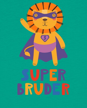 watabout.kids T-Shirt 'Löwe Superbruder' in Grün