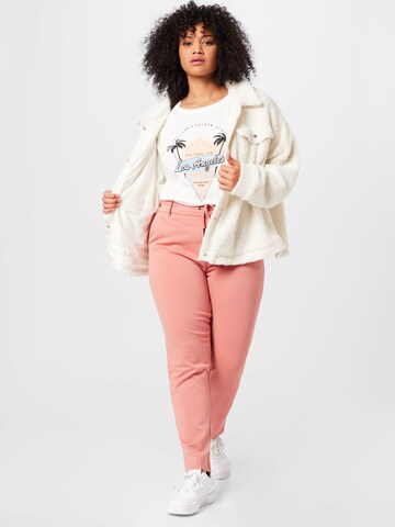 ONLY Carmakoma Regular Broek in Roze