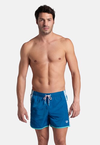 ARENA Swimming shorts 'TEAM STRIPE' in Blue: front