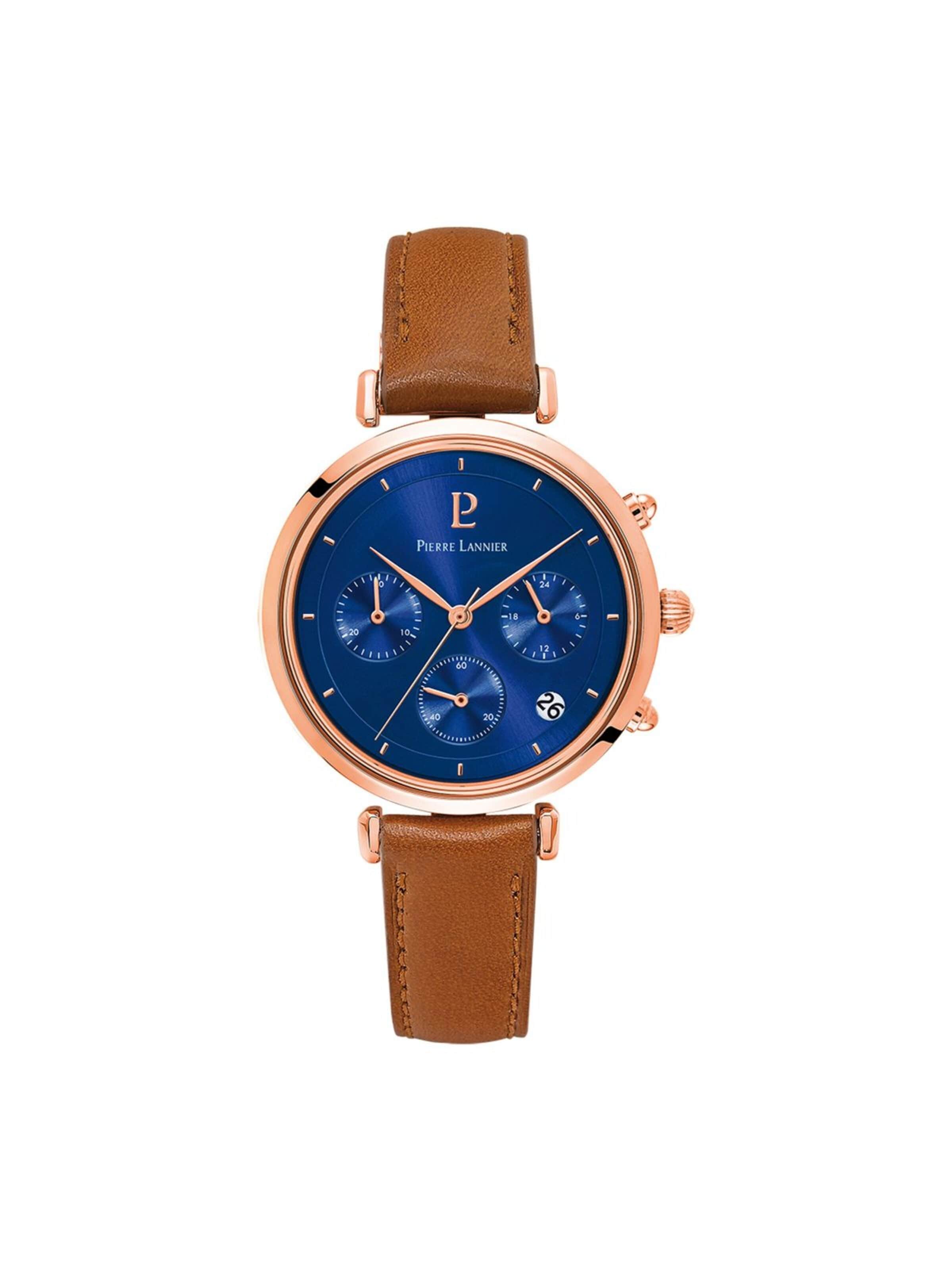 Montre à affichage analogique Pierre Lannier en bleu : devant