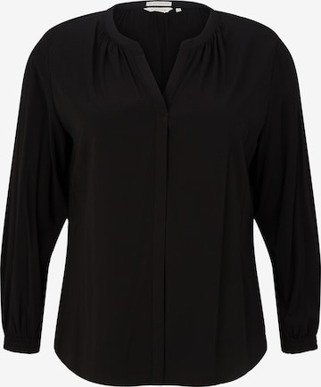 Tom Tailor Women + Blus i svart: framsida