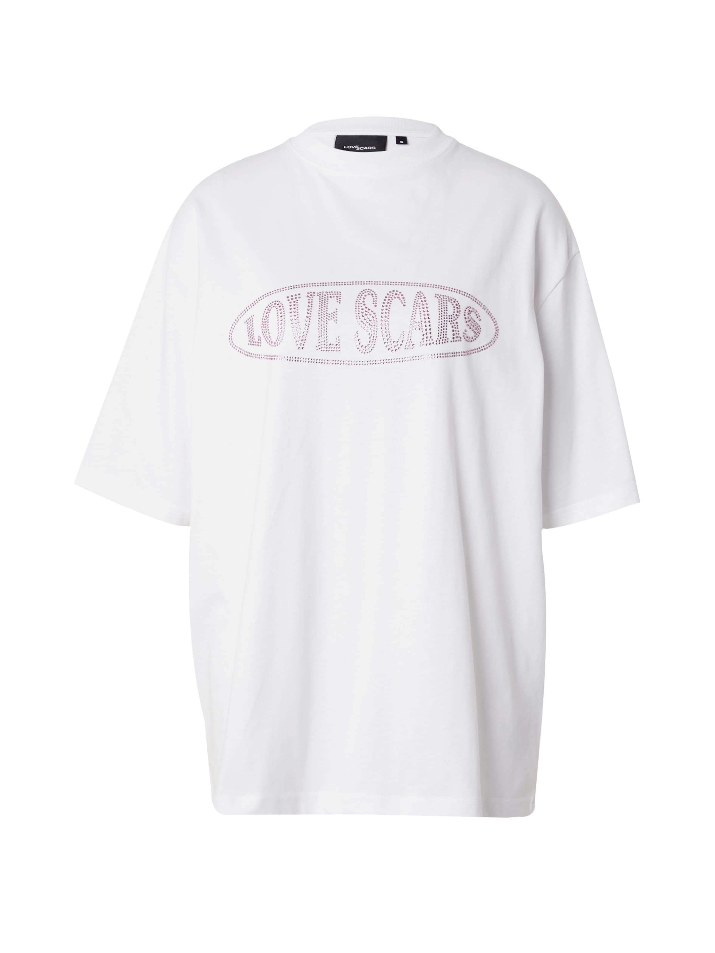 Love Scars Oversized tričko – bílá: přední strana