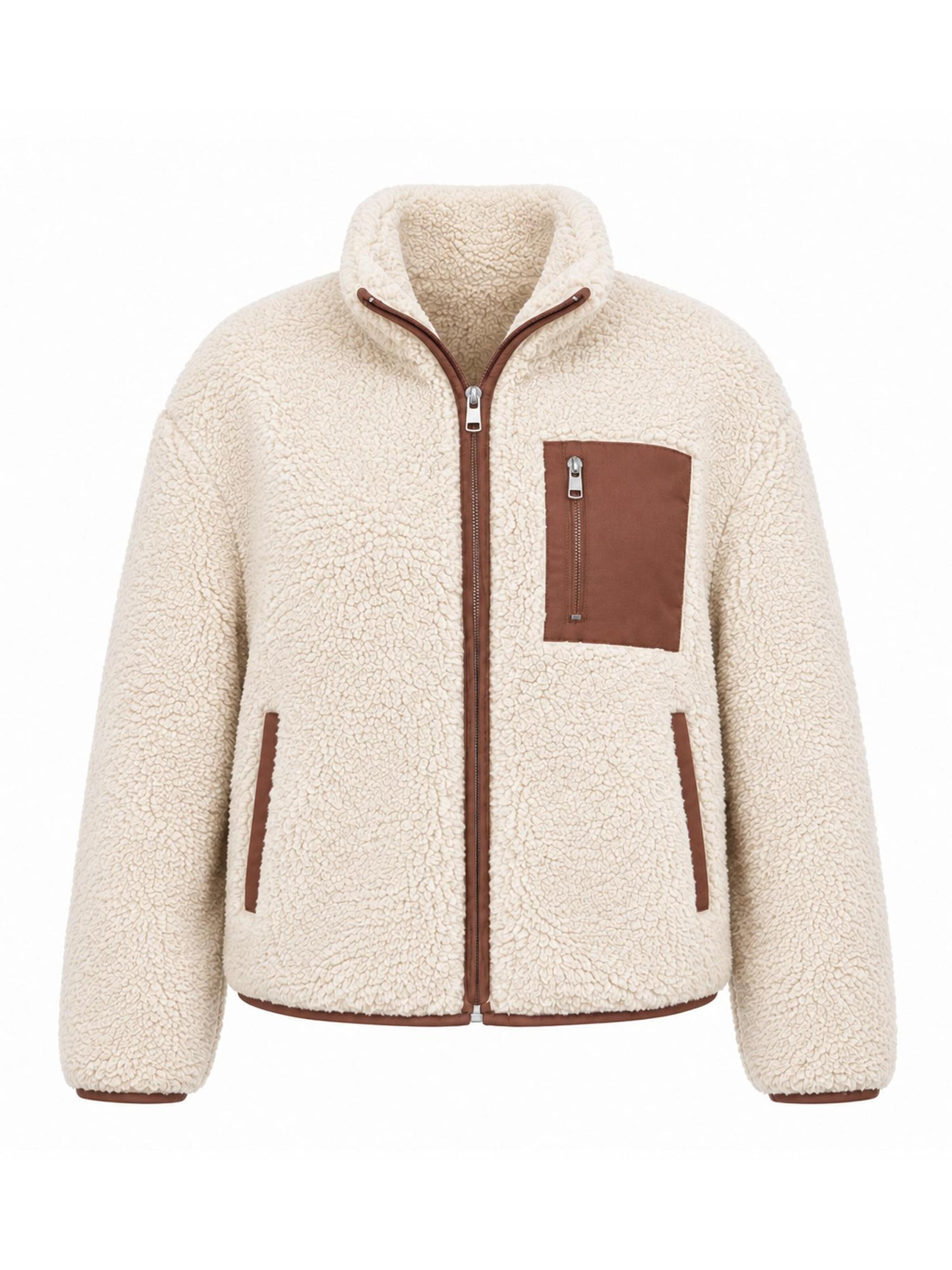 MEETWEE Fleece jas in Beige: voorkant