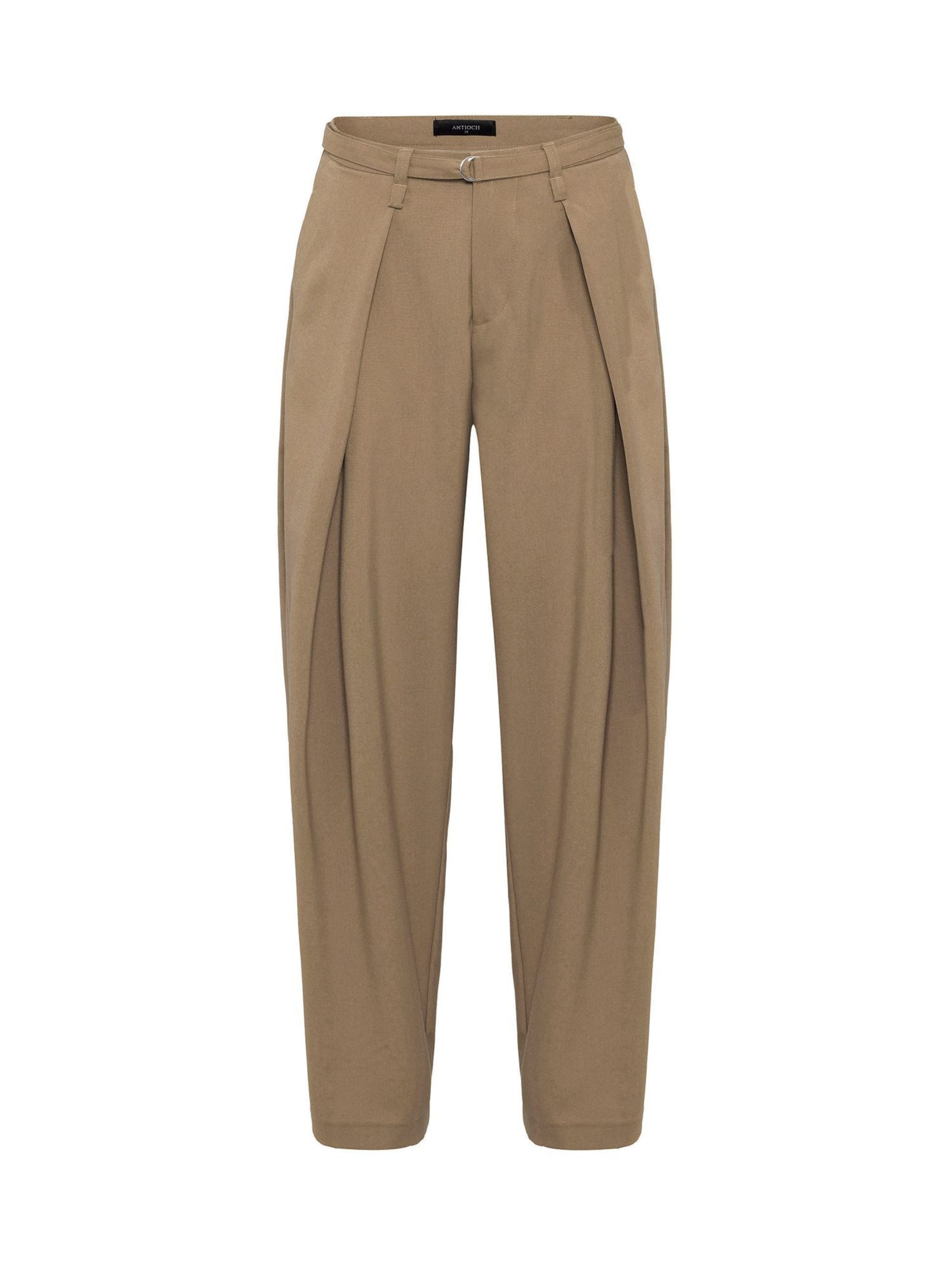 Antioch Loosefit Παντελόνι πλισέ σε μπεζ: μπροστά