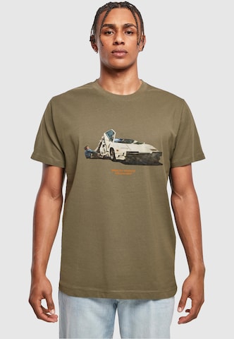 Mister Tee Shirt 'Weekend Wolf' in Green: front