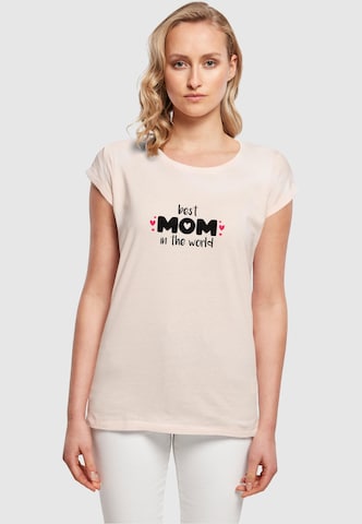 Merchcode Shirt 'Mothers Day - Best Mom In The World' in Roze: voorkant