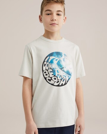 T-Shirt WE Fashion en beige : devant