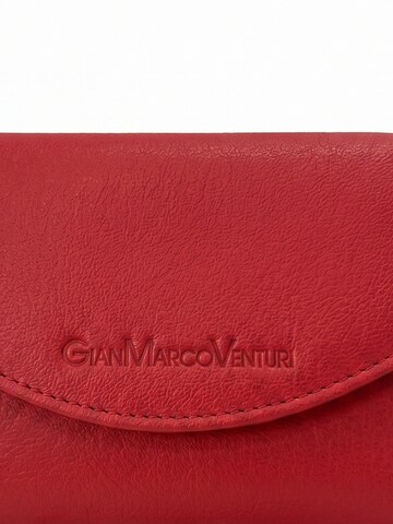 Portamonete 'Portafoglio donna vera pelle Gianmarco Venturi bottone zip' di GianMarco Venturi in rosso
