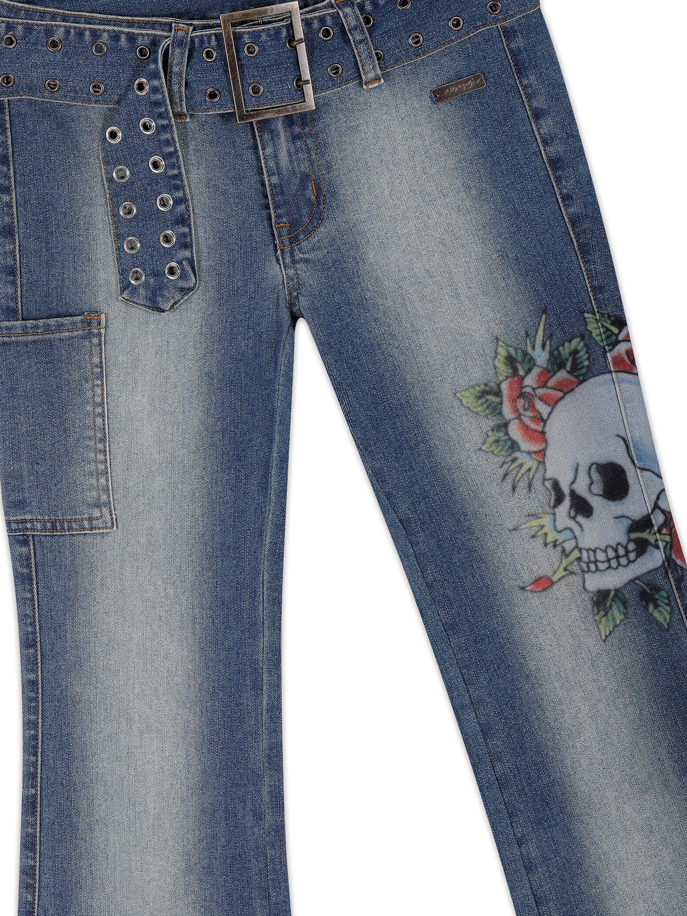 Ed Hardy Bootcut Jeans in Blau