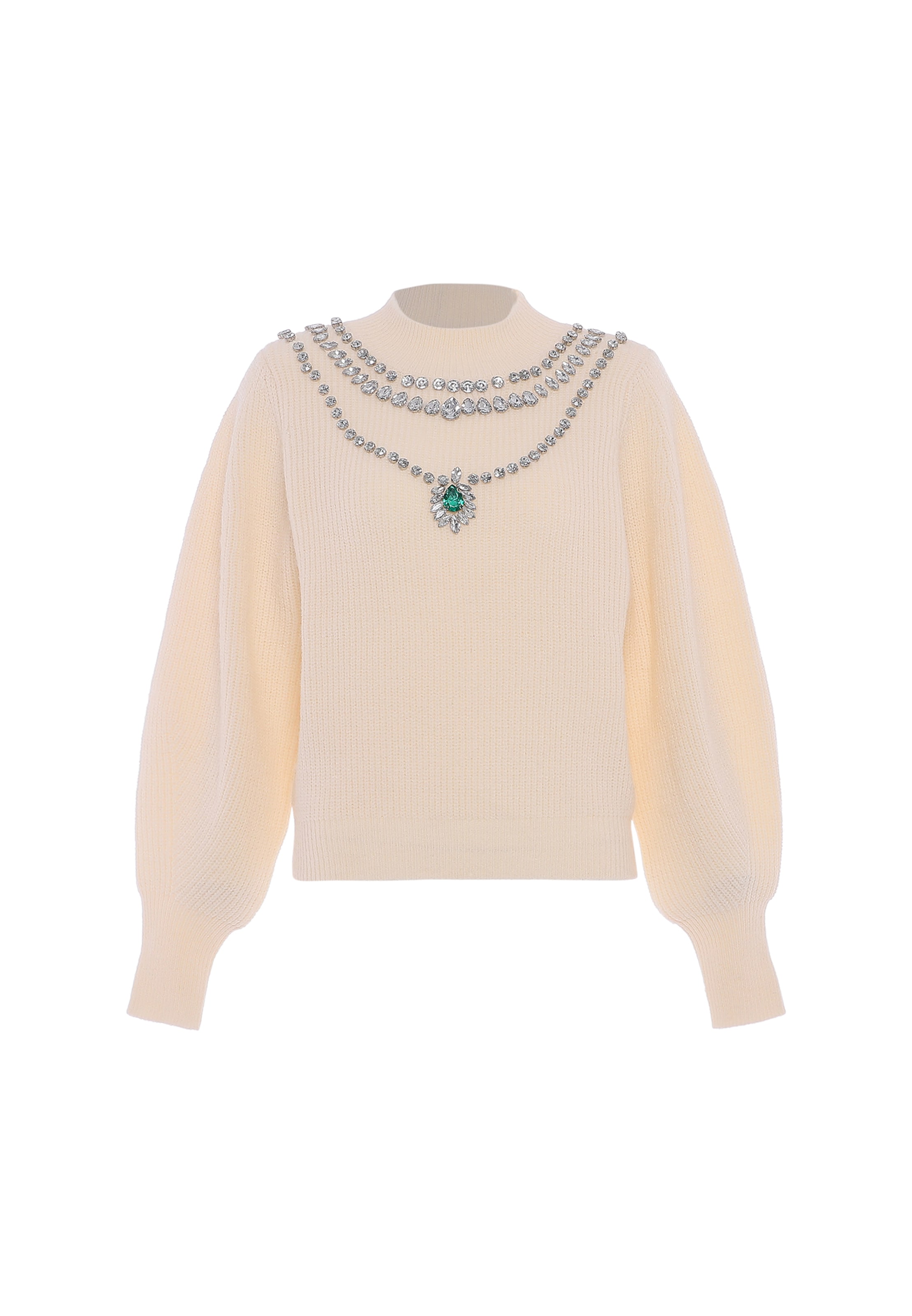 Pulover de la faina pe bej: față