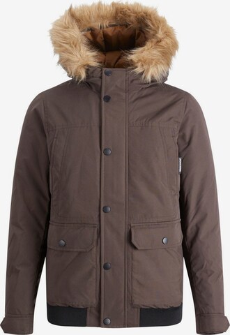 Veste d’hiver Jack & Jones Junior en marron : devant