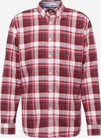 Pepe Jeans Regular fit Button Up Shirt 'Cressing' in Red: front