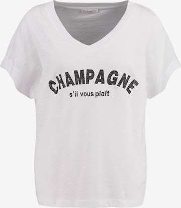 Tricou 'CHAMPAGNE' de la Key Largo pe alb: față