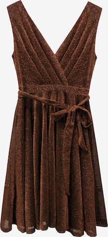 Apricot Cocktail Dress in Brown: front