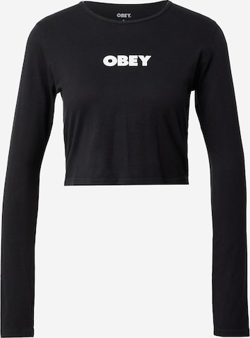Maglietta di Obey in nero: frontale