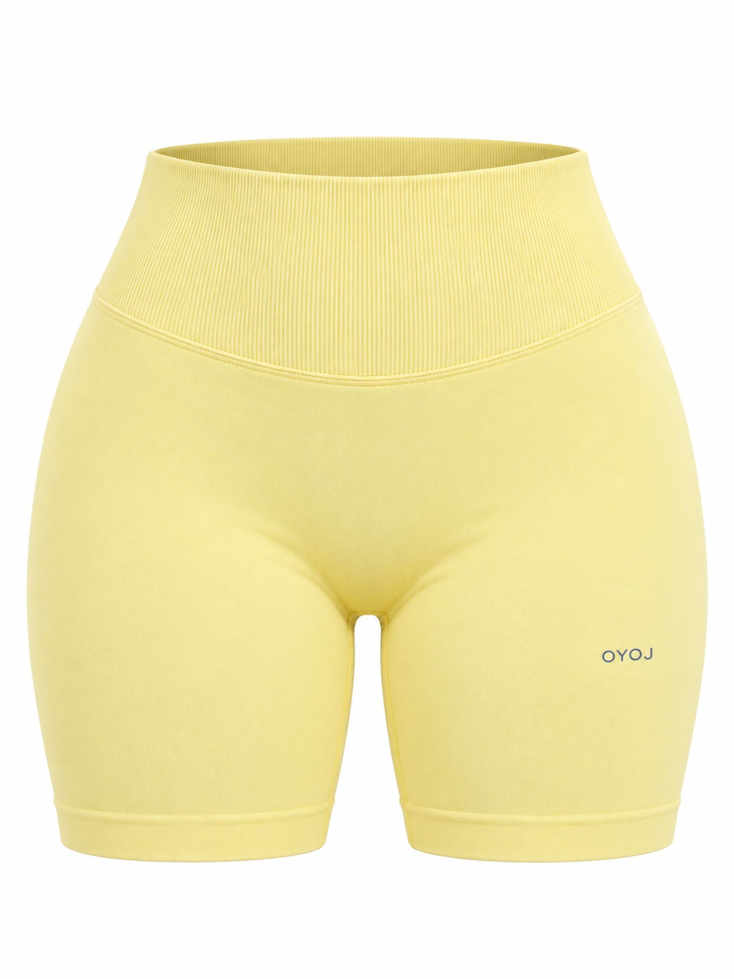 OYOJ Badshorts 'Nova Active Scrunch Shorts - Yellow' i gul: framsida