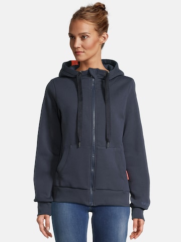 salzhaut Sweatvest 'SACKKOKEN' in Blauw: voorkant