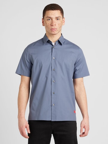 HUGO - Regular Fit Camisa 'Ebor' em azul: frente