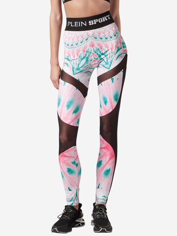 Skinny Pantalon de sport Plein Sport en rose : devant