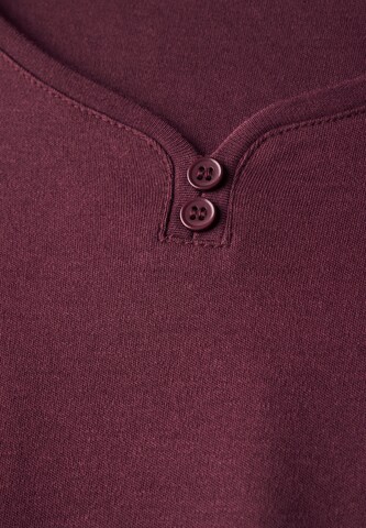 STREET ONE Long Shape Shirt mit Knöpfen in Rot