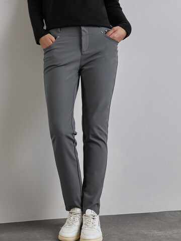 STREET ONE Slim fit Pants 'York' in Grey: front