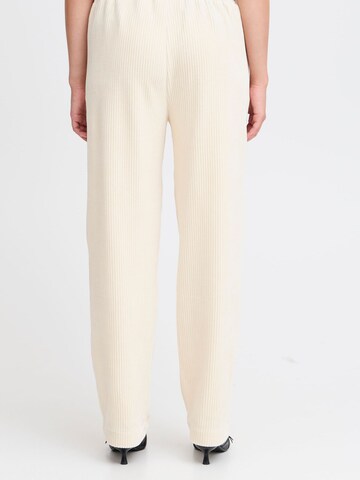 ICHI - Loosefit Calças com pregas em branco