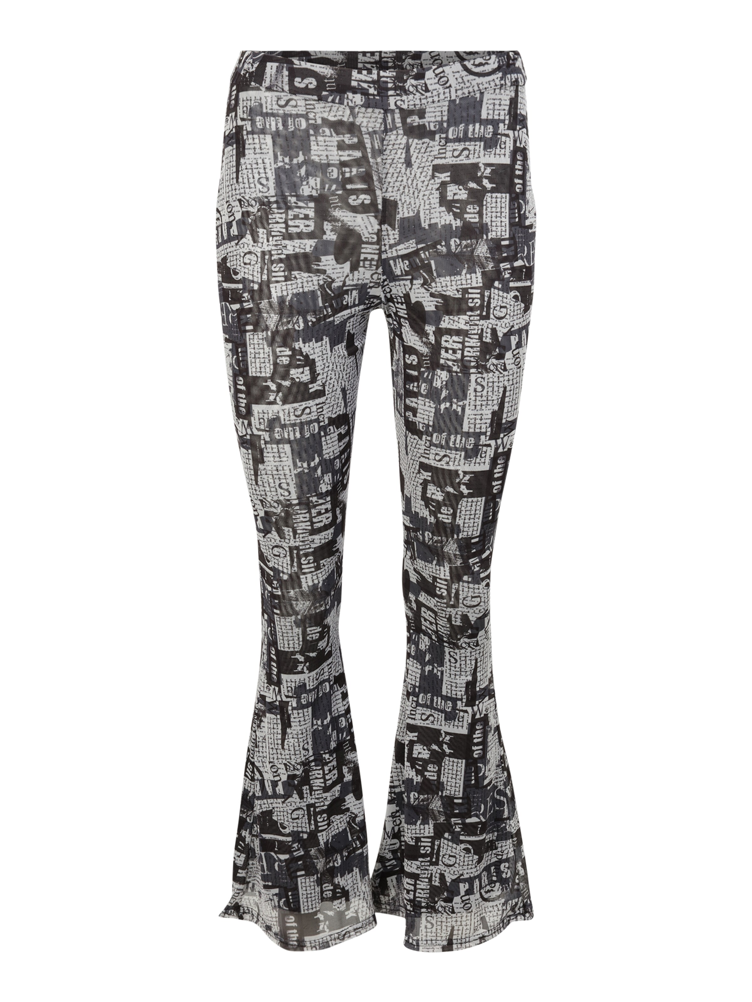 Nasty Gal Petite Flared Trousers in Grey: front