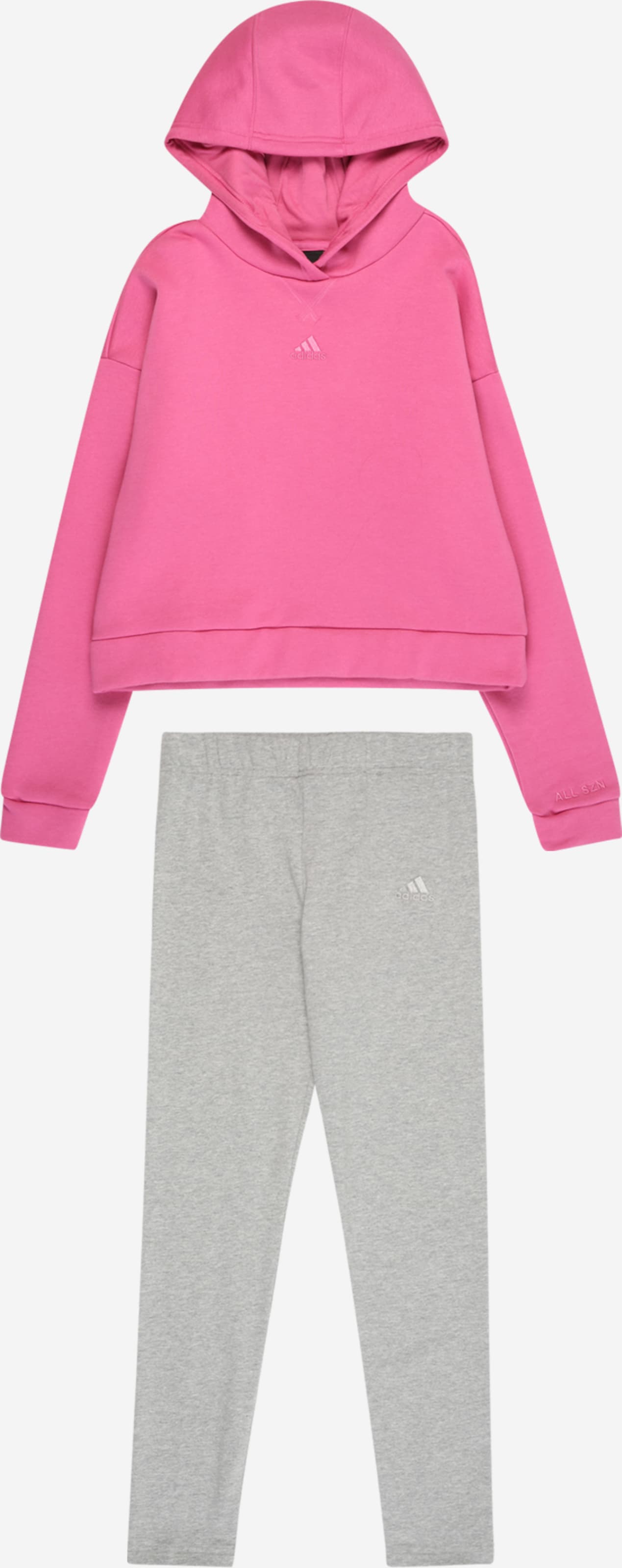 ADIDAS SPORTSWEAR Trainingsanzug 'Fleece' in Graumeliert, Pink | ABOUT YOU