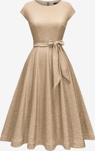 Zapaka Cocktail Dress in Beige: front