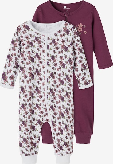 NAME IT Pajamas in Olive / Bordeaux / Light red / White, Item view