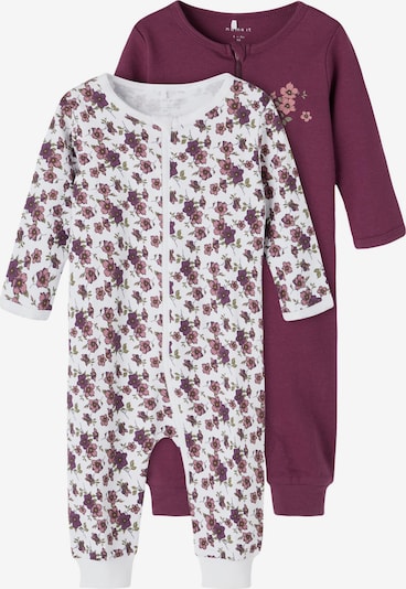 NAME IT Pijama en verde / baya / rosa / blanco, Vista del producto