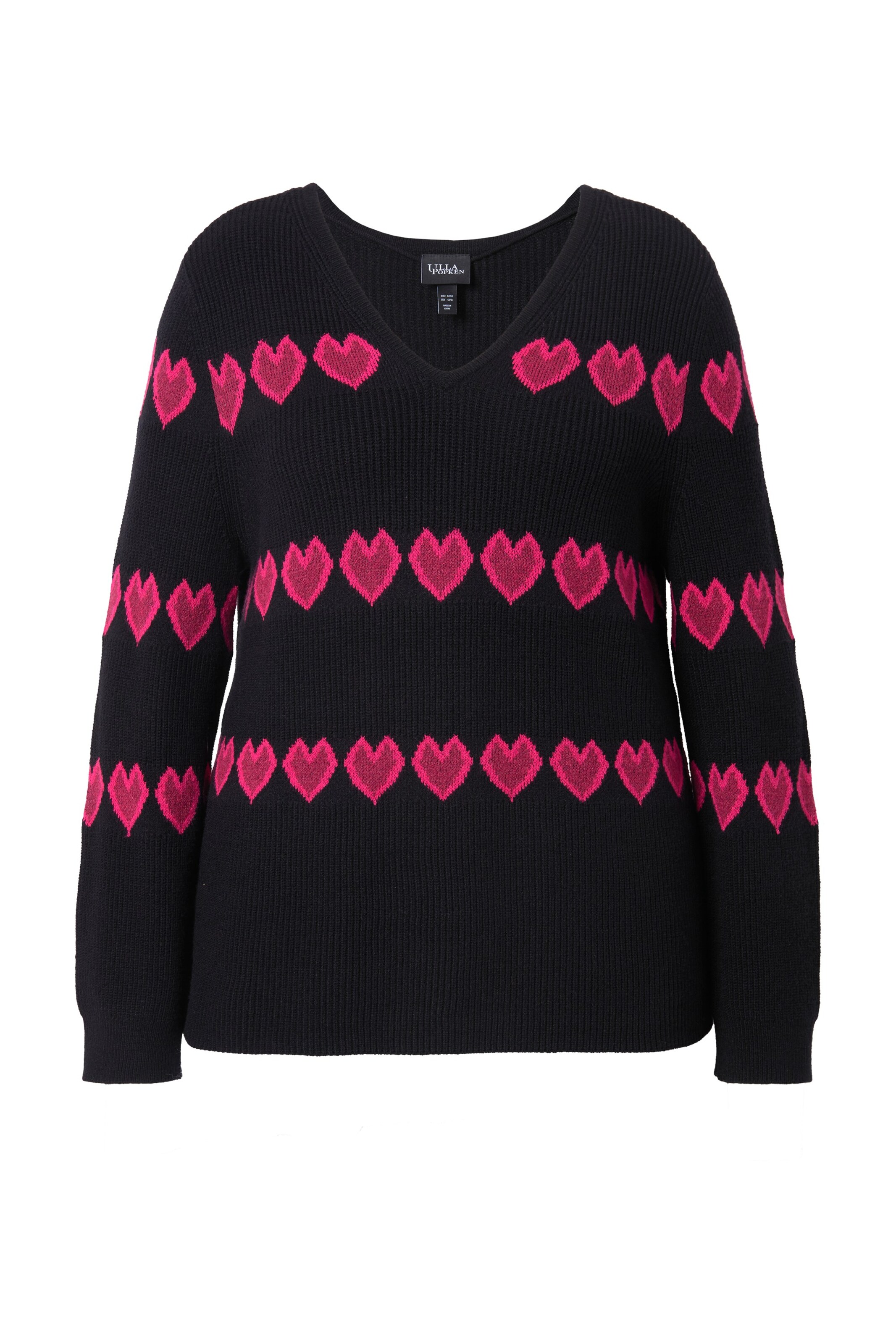Ulla Popken Trui in Zwart: voorkant