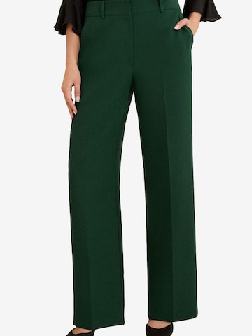 Wide Leg Pantalon à plis love & roses en vert : devant