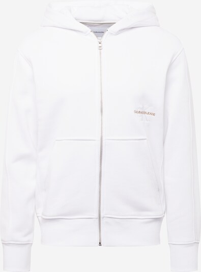 Hanorac Calvin Klein Jeans pe brocart / alb, Vizualizare produs