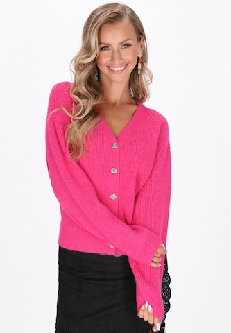 IZIA Knit cardigan in Pink: front