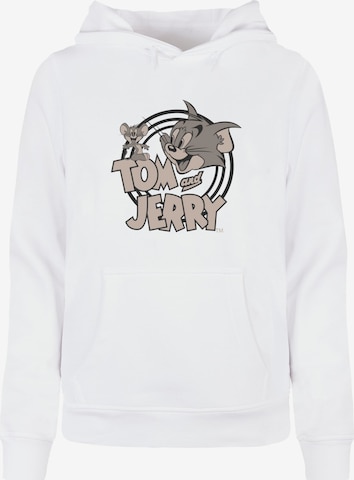 Sweat-shirt 'Tom And Jerry - Circle' ABSOLUTE CULT en blanc : devant