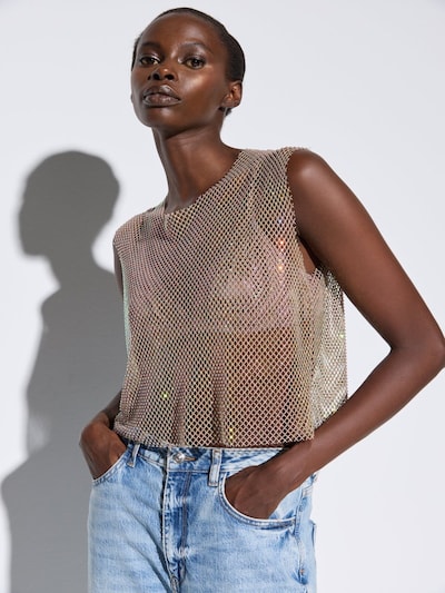 No Matter What Blouse in S in de kleur Beige, Productweergave